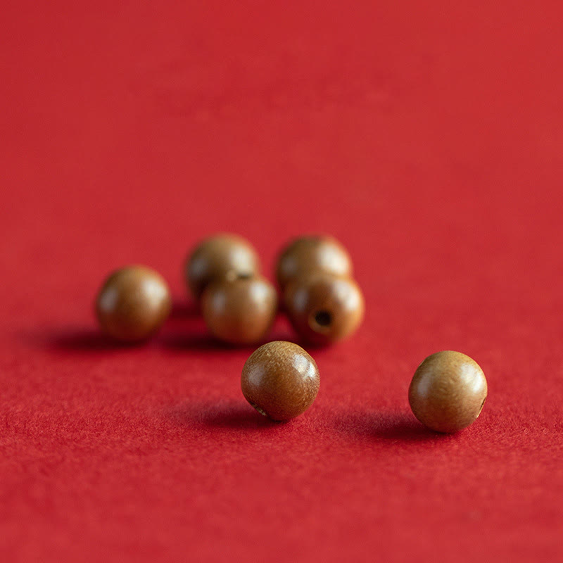 Peach Wood Lotus Cinnabar Luck Wealth Bracelet - Image 7