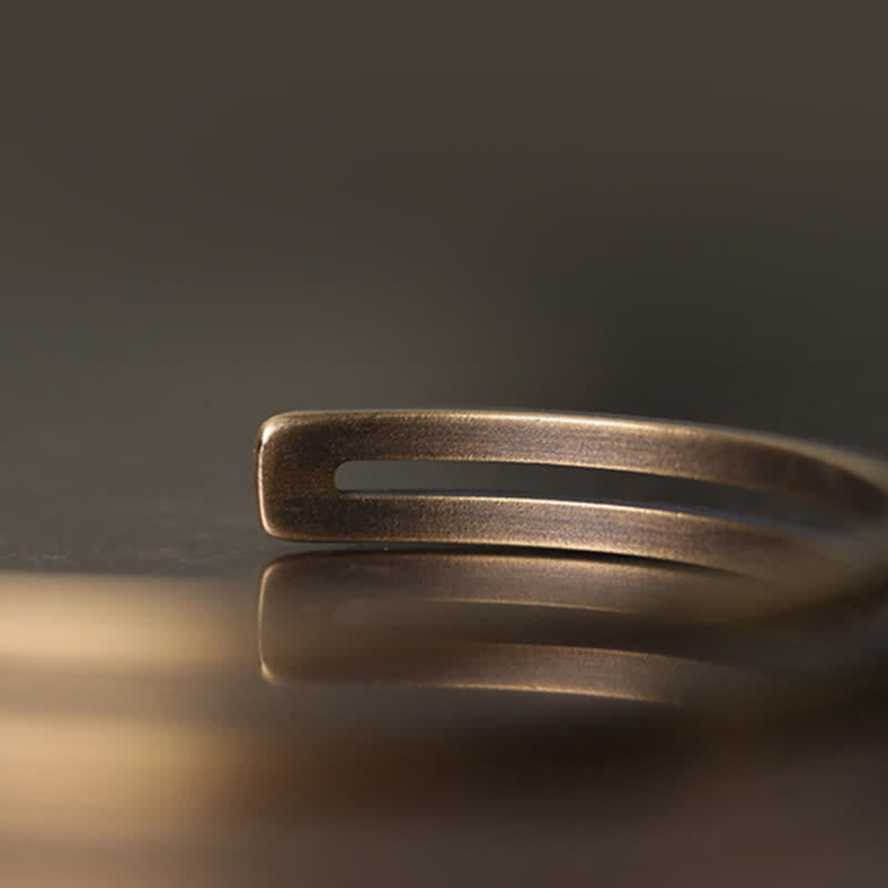 Rustic Copper Luck Viking Cuff Bracelet - Image 11