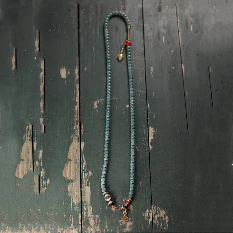 108 Mala Beads Bodhi Seed Dzi Bead Wisdom Bracelet - Image 10