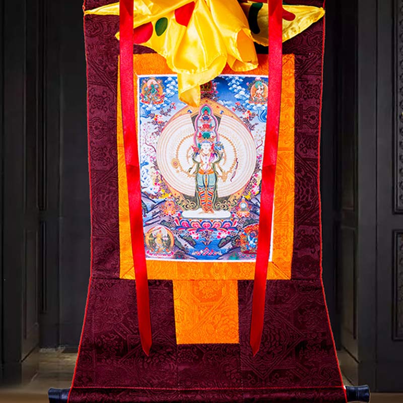 Tibetan Thousand-handed Avalokitesvara Framed Thangka Blessing Decoration - Image 6