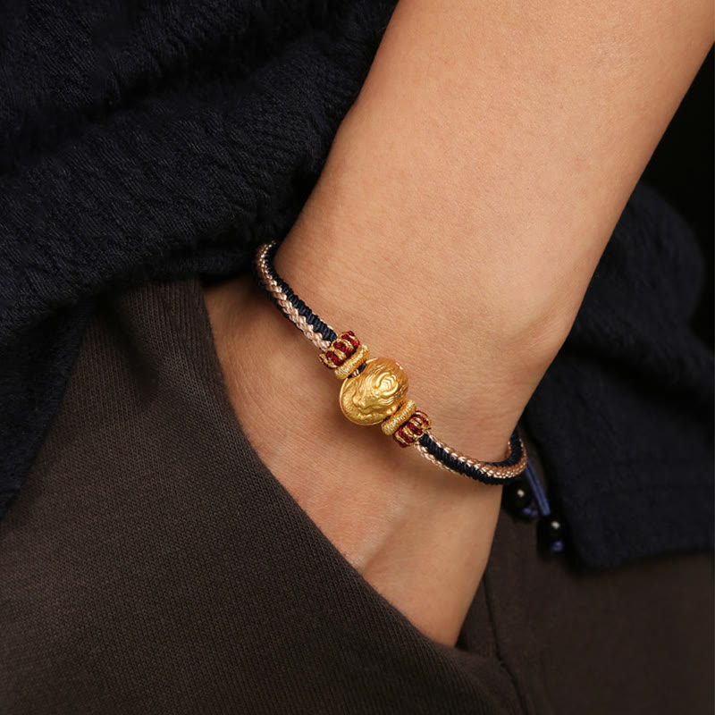 925 Sterling Silver Baby Dragon Luck Strength Handmade Braided Bracelet - Image 10