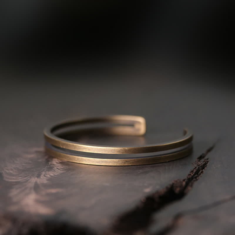 Rustic Copper Luck Viking Cuff Bracelet - Image 10