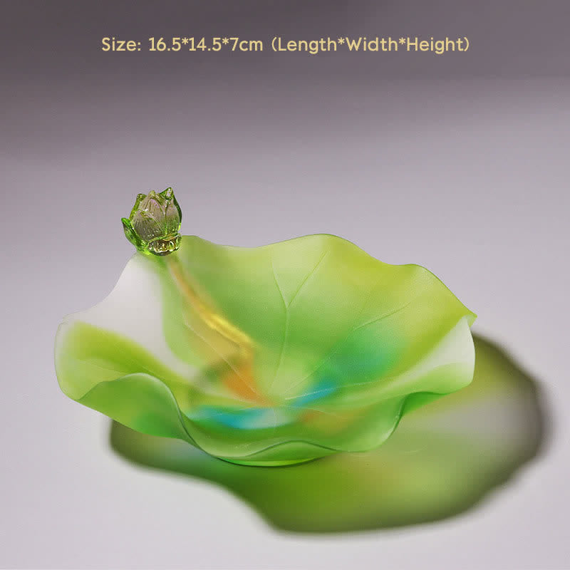 Feng Shui Lotus Handmade Liuli Crystal Art Piece Home Office Offering Decoration - Image 8