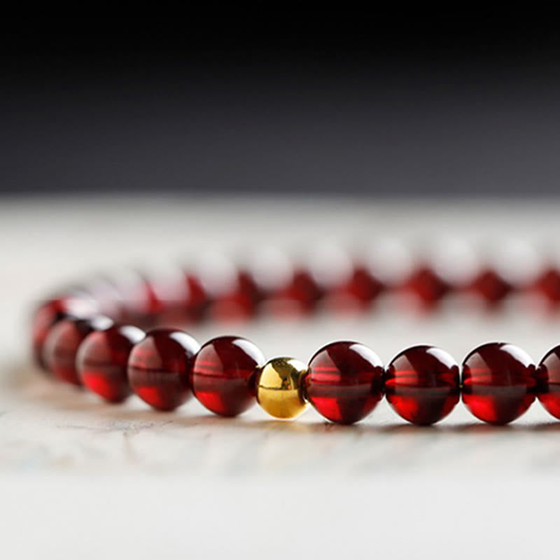999 Gold Koi Fish Natural Garnet Protection Bracelet - Image 12