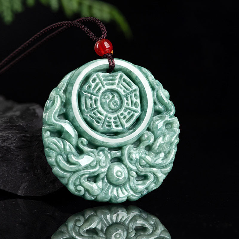 Dragon Jade Yin Yang Balance Necklace String Pendant - Image 5