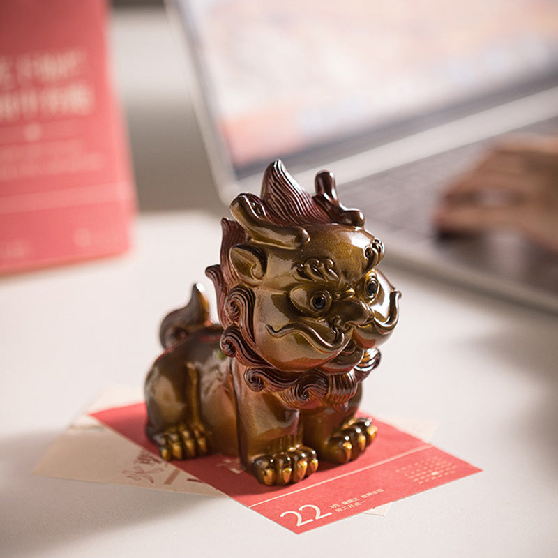 Color Changing Small PiXiu Resin Tea Pet Wealth Home Figurine Decoration - Image 5