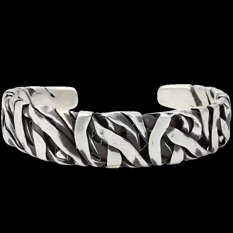 Retro Line Texture Healing Cuff Bracelet Bangle - Image 5