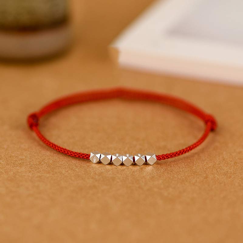 925 Sterling Silver Red String Braid Bracelet Anklet