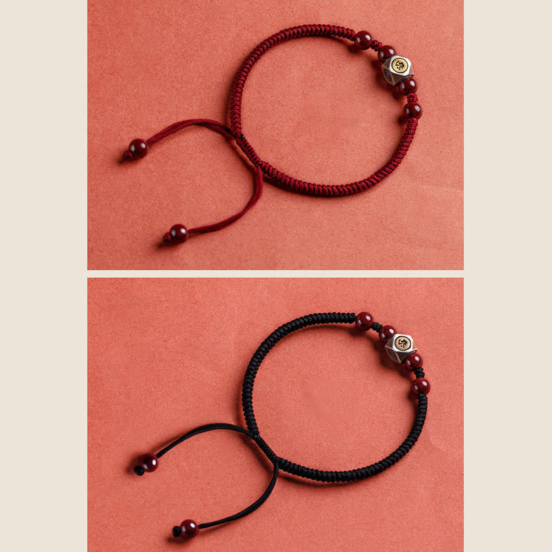 925 Sterling Silver Chinese Zodiac Natal Buddha Cinnabar Calm Bracelet - Image 28