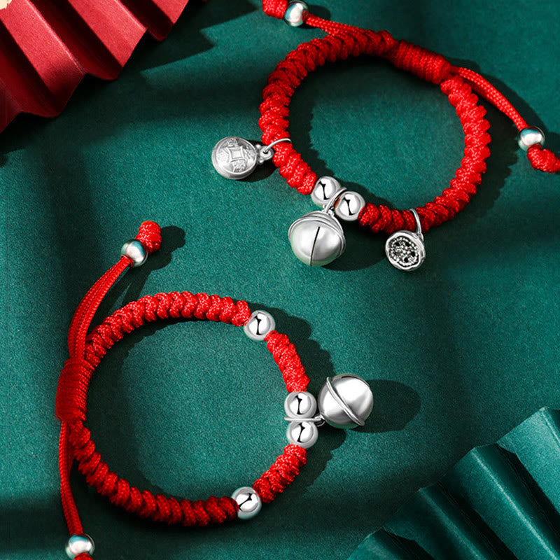 925 Sterling Silver Handmade Fu Character Lucky Money Bag Chinese Lock Charm Bell Lotus Copper Coin King Kong Knot Braided Kids Bracelet - Image 18