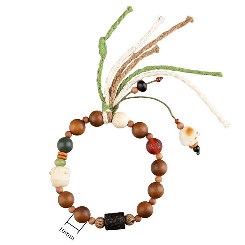 Lightning Strike Wood Bodhi Seed Cat Paw Claw Auspiciousness Protection Tassel Bracelet - Image 10