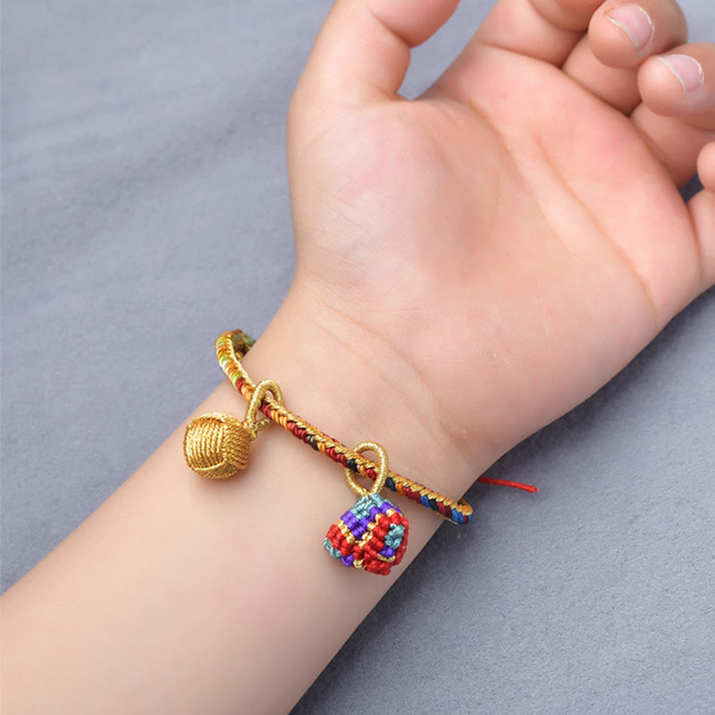 Colorful Rope Luck Handmade Zongzi Golden Ball Charm Bracelet - Image 8