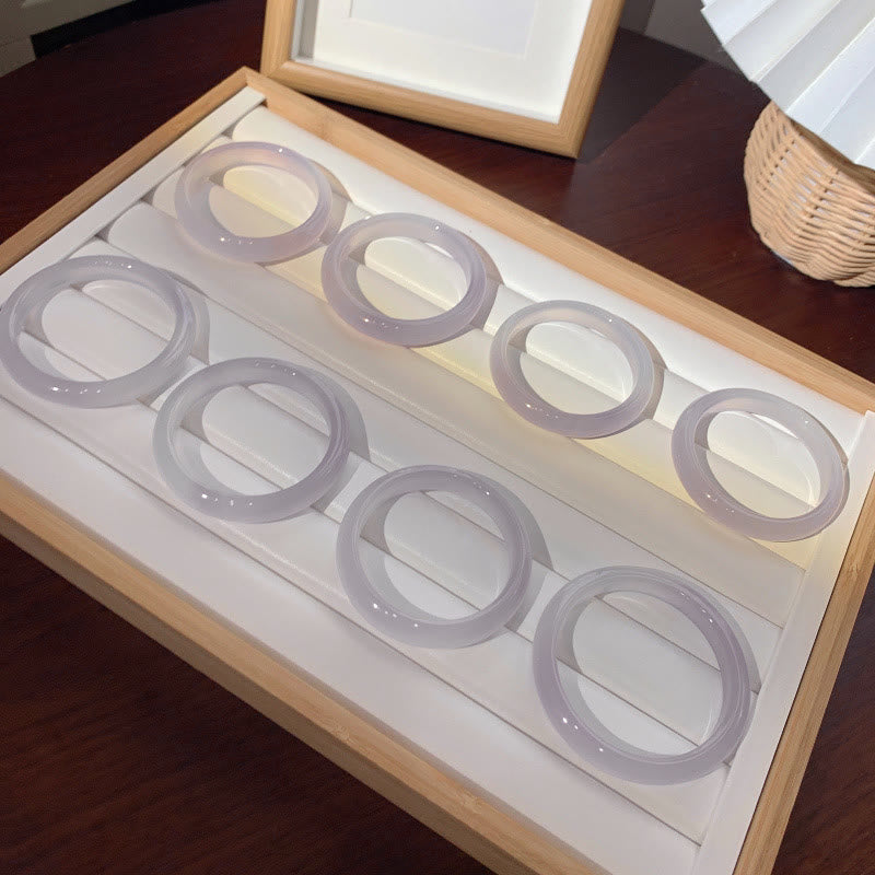 Natural Purple Jade Soothing Protection Bracelet Bangle - Image 11