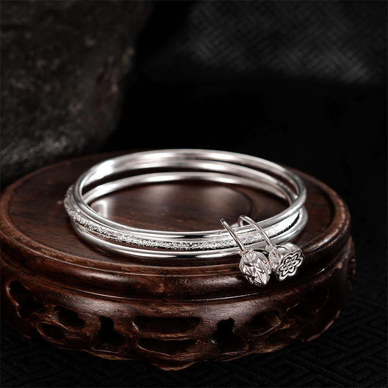 Lotus Flower Pod White Copper New Beginning Bracelet Bangle