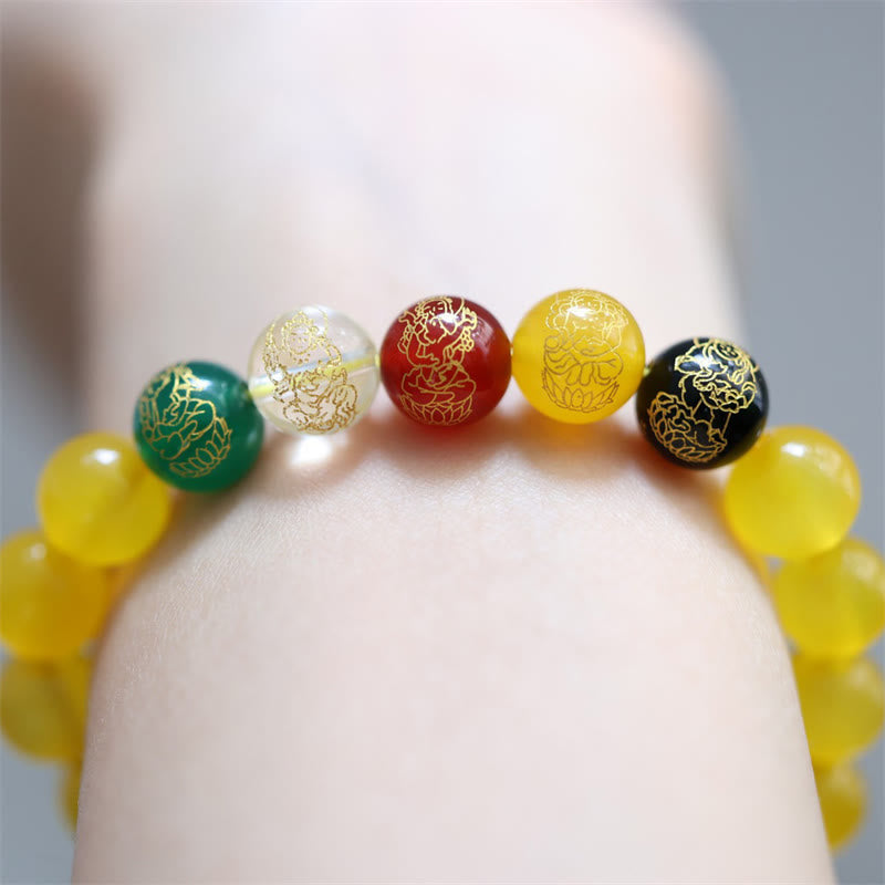 Five Elements God of Wealth Various Agate Crystal Wealth Bracelet - Image 5