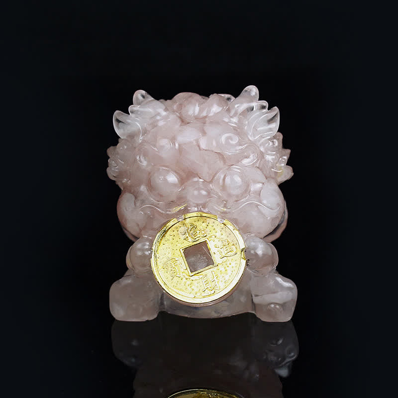 Handmade Cute PiXiu Gold Coin Crystal Fengshui Energy Wealth Fortune Home Decoration - Image 6