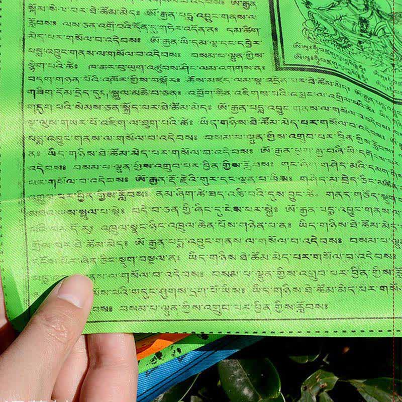 Tibetan 5 Colors Windhorse Auspicious Outdoor 25 Pcs Prayer Flag - Image 23