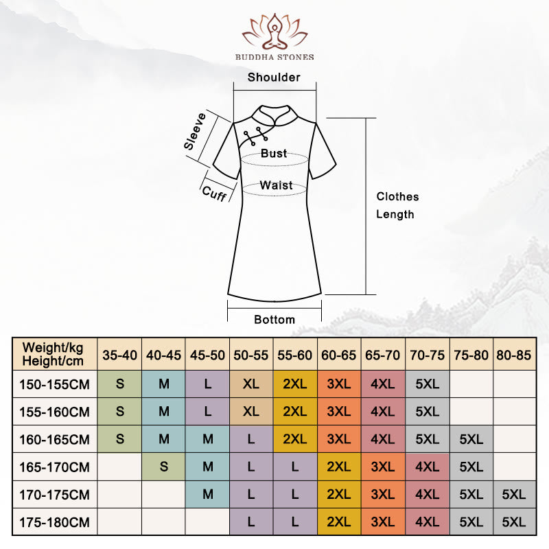 Vintage Pink Flowers Print Cheongsam Dress Women's Qipao Dress - Image 13