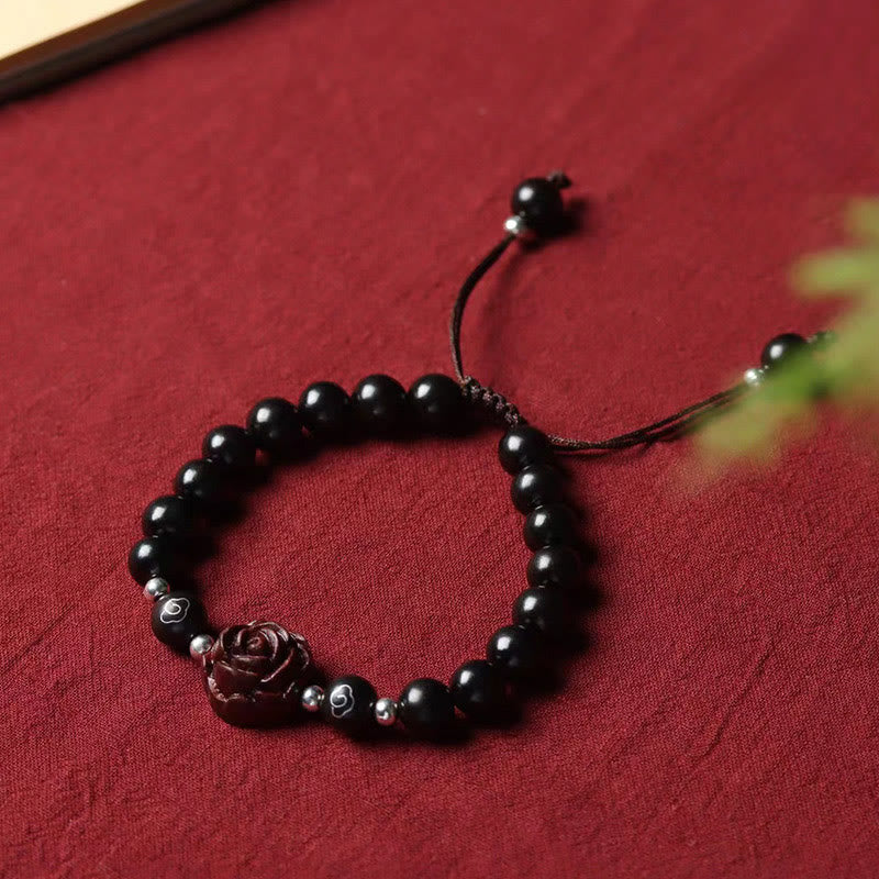 Small Leaf Red Sandalwood Sooth Bracelet