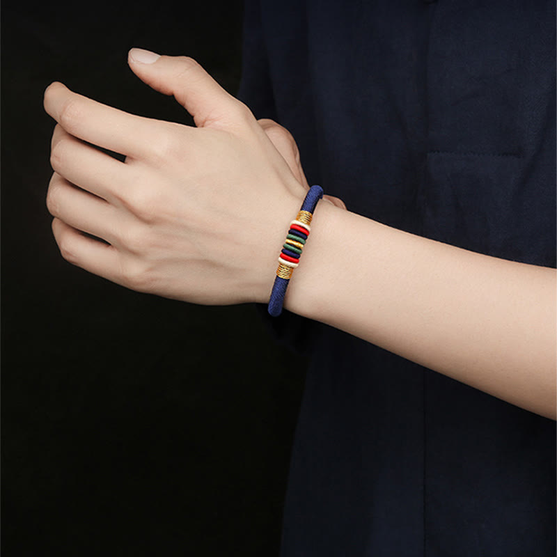 Tibetan Handmade Colorful King Kong Knot Five Elements Luck Braid String Bracelet - Image 16