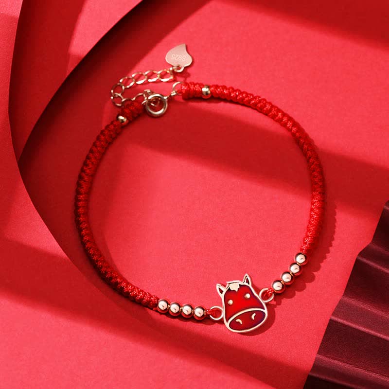 925 Sterling Silver Chinese Zodiac Luck Faith Discolor Red String Bracelet - Image 15