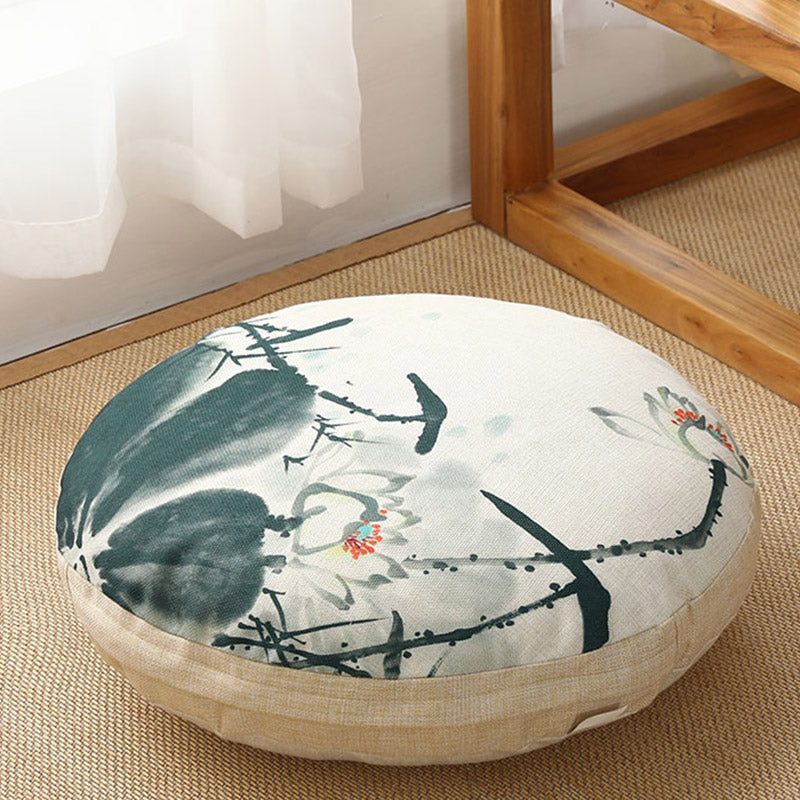 Lotus Simple Pattern Linen Meditation Seat Cushion Home Living Room Decoration - Image 33