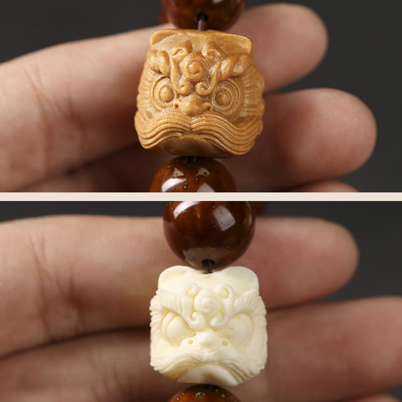 Purple Bodhi Seed Dancing Lion Wisdom Bracelet - Image 16