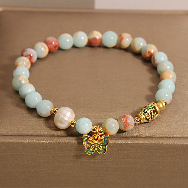 Shoushan Stone Pearl Butterfly Wealth Bracelet - Image 5