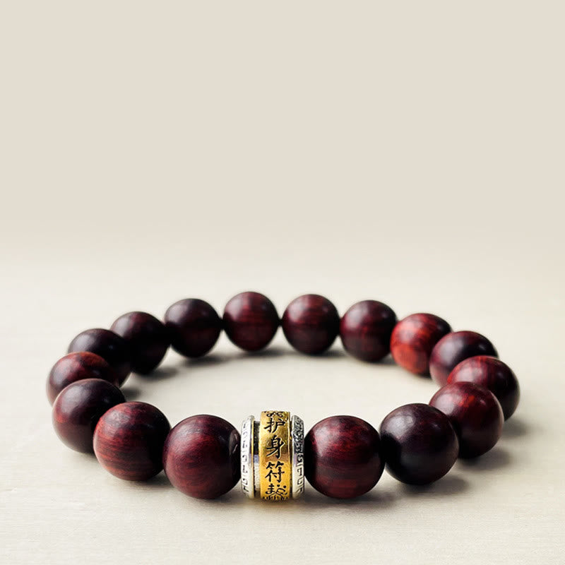 Small Leaf Red Sandalwood Amulet Protection Bracelet
