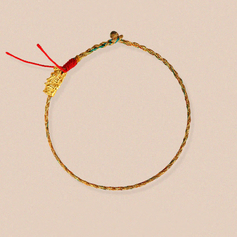 Year of the Dragon Handmade Colorful Dragon Carved Success Braided Bracelet - Image 12