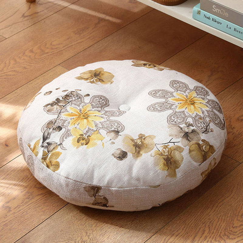 Lotus Simple Pattern Linen Meditation Seat Cushion Home Living Room Decoration - Image 20