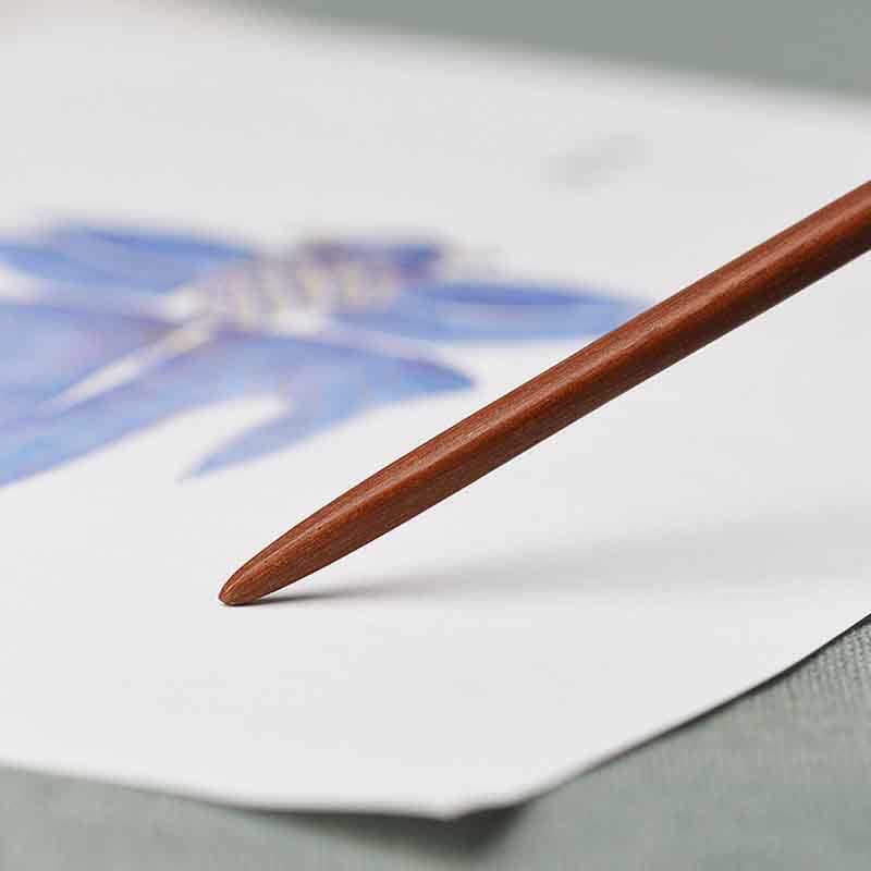 Red Sandalwood Green Agate Ginkgo Leaf Protection Hairpin - Image 8