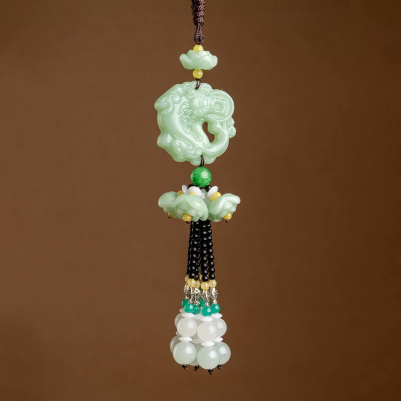 FengShui Jade PiXiu Blessing Car Pendant Decoration