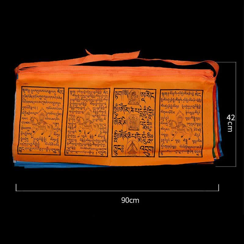 Tibetan 5 Colors Windhorse Auspicious Outdoor 25 Pcs Prayer Flag - Image 32