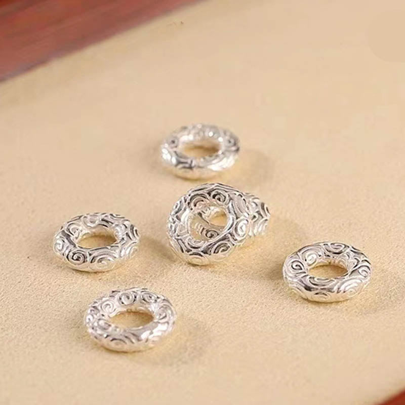 925 Sterling Silver Auspicious Clouds Peace Buckle Safe And Sound Bracelet Anklet - Image 12