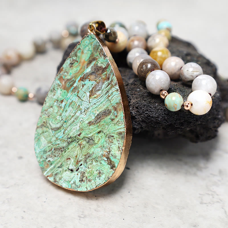 Natural Ocean Picasso Jasper Beaded Healing Neckace - Image 4