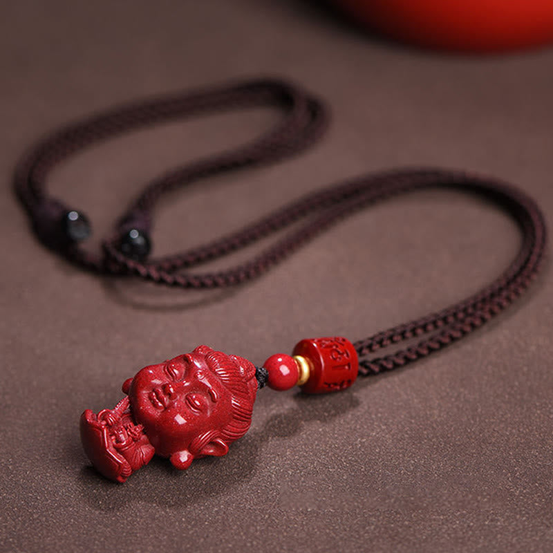 Chinese Zodiac Natal Buddha Natural Cinnabar Amulet Keep Away Evil Spirits Necklace Pendant - Image 5
