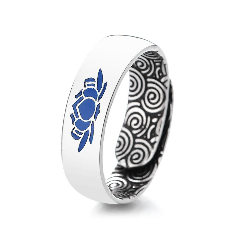 Tibetan Blue Lotus Auspicious Clouds Copper Enlightenment Ring - Image 4