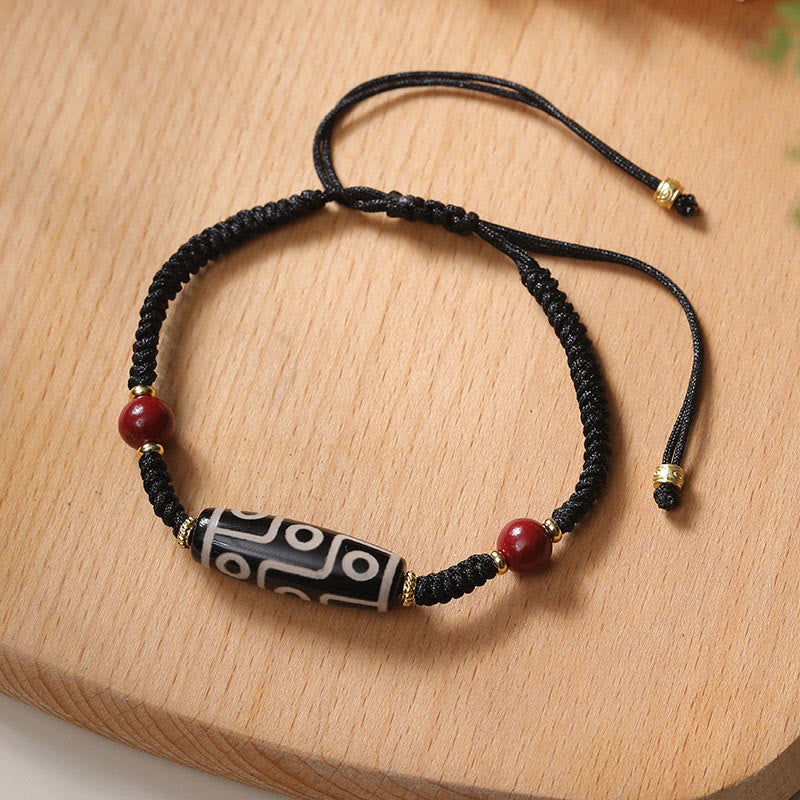 Handcrafted Tibetan Nine-eye Dzi Bead Protection Bracelet