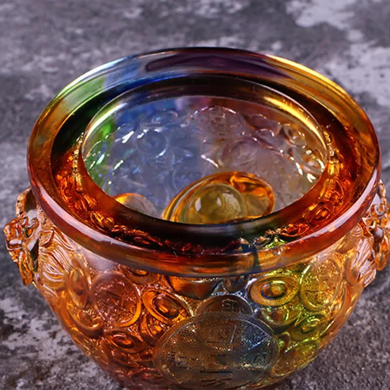 Handmade Liuli Crystal Treasure Bowl Art Piece Home Decoration - Image 14