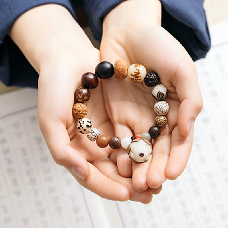 Bodhi Seed Lotus Wisdom Peace Wrist Mala Bracelet - Image 7