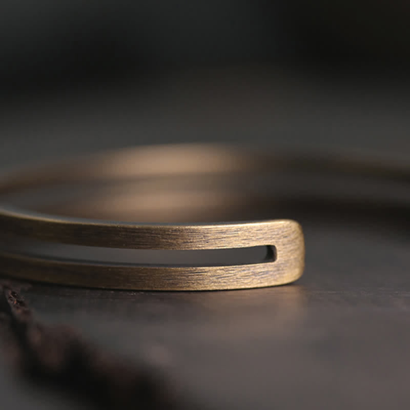 Rustic Copper Luck Viking Cuff Bracelet - Image 12