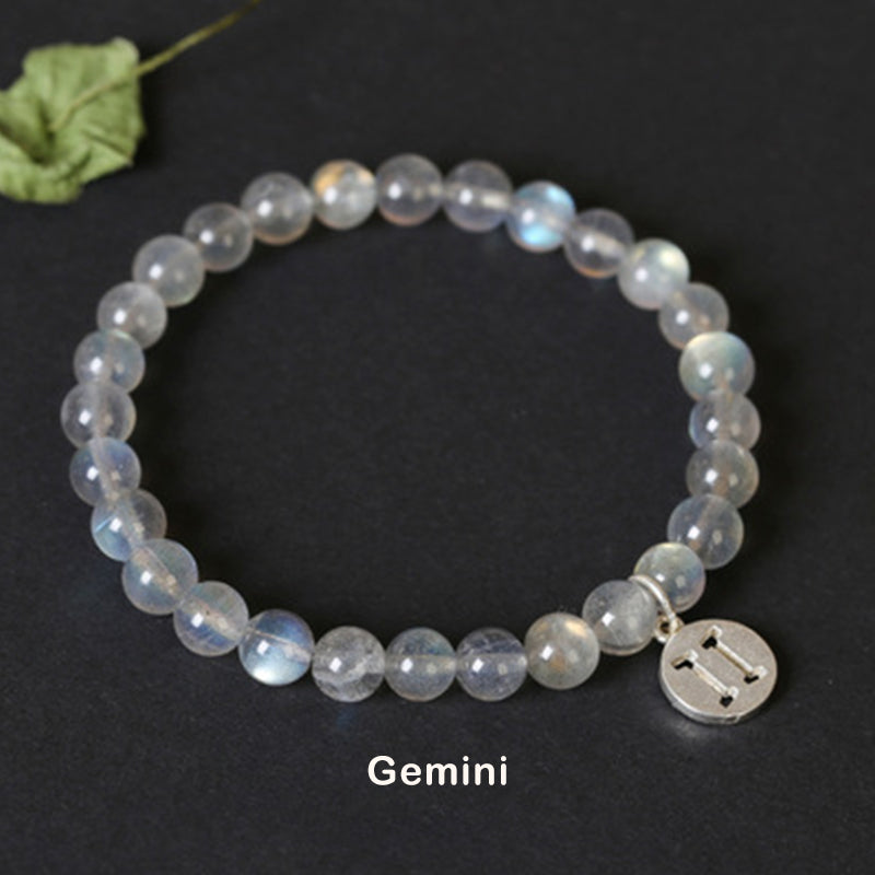 12 Constellations of the Zodiac Moonstone Charming Bracelet - Image 9
