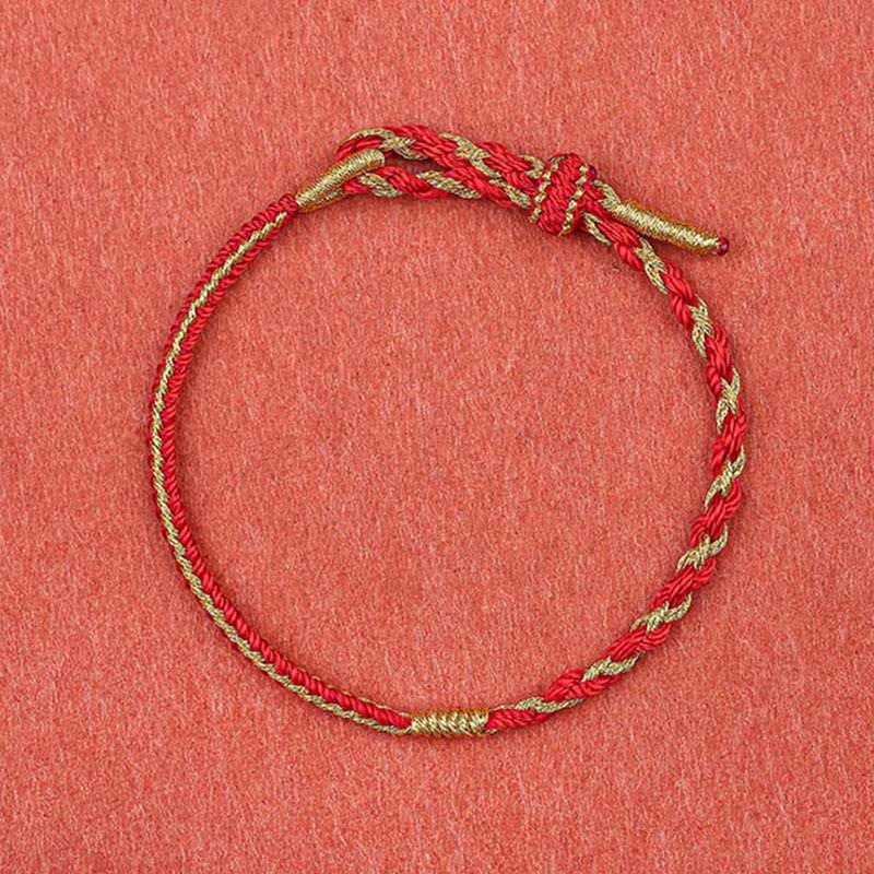 Handmade Chinese Zodiac Rabbit Rooster Rat Horse Dragon Protection Braid String Bracelet - Image 10
