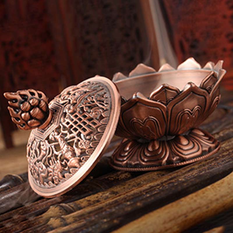 Tibetan Lotus Shaped Purify Incense Burner - Image 4