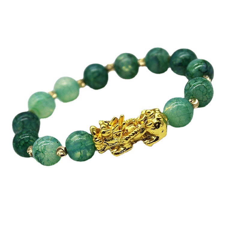Handmade Cyan Jade Pi Xiu Success Bracelet