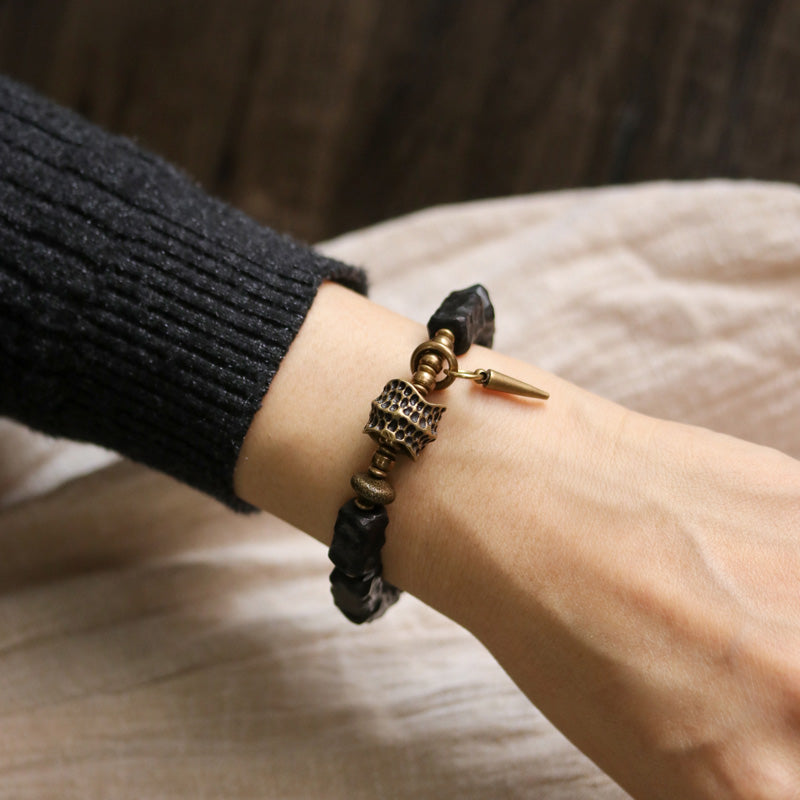 Ebony Wood Copper Balance Protection Couple Bracelet - Image 4