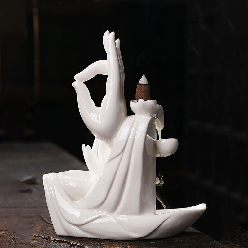 Buddha StonesTibetan Lotus Blessing Incense Burner Decoration - Image 18