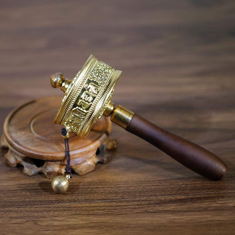 Tibetan Prayer Wheel Six True Words Sandalwood Healing Decoration - Image 3