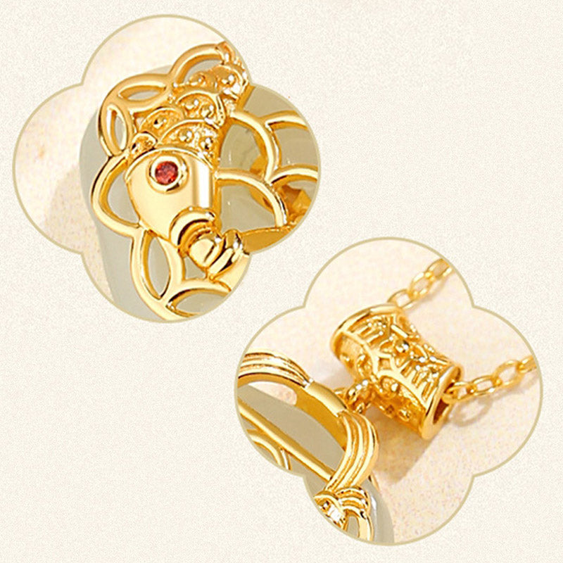925 Sterling Silver Natural Hetian Jade Koi Fish Wealth Necklace Pendant - Image 8